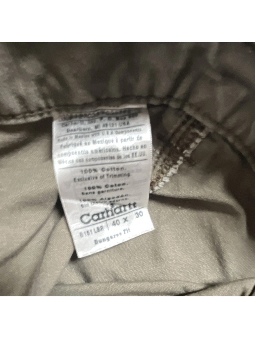 Carhartt Mens Loose Fit Canvas Utility Carpenter Work Pants 40 x 30 - Picture 3 of 4